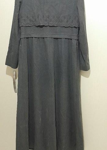 Gri Uzun Kadın Kaban - Görsel 6