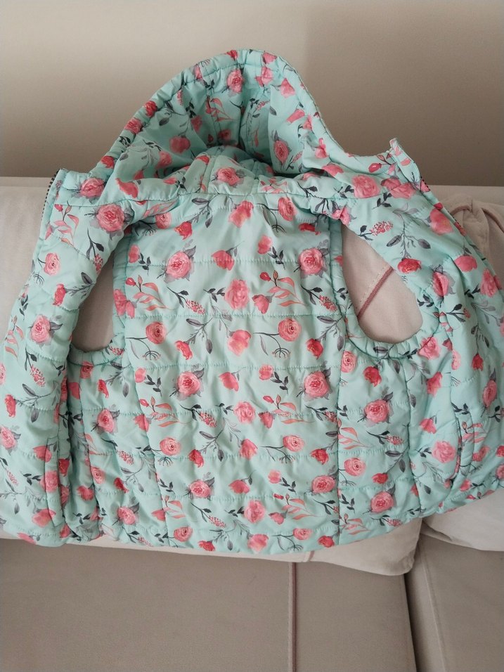 Kız Çocuk Turkuaz Kapüşonlu Yelek - Görsel 2