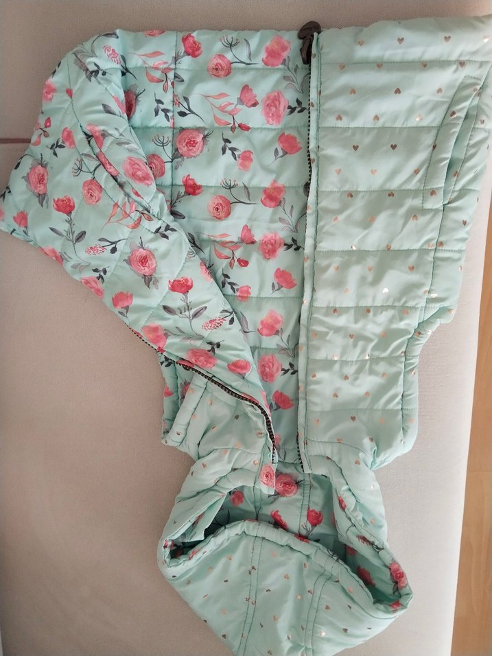 Kız Çocuk Turkuaz Kapüşonlu Yelek - Görsel 3