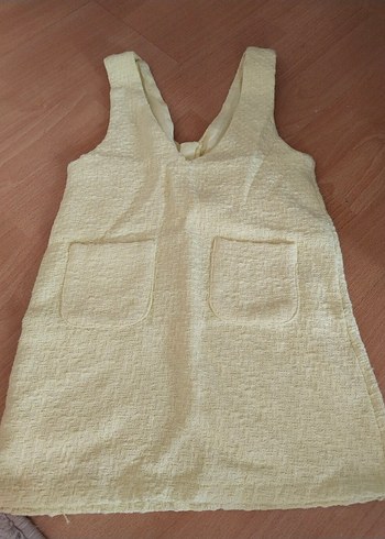 Kız Çocuk Sarı V Yaka Örme Kolsuz Yelek - Görsel 3