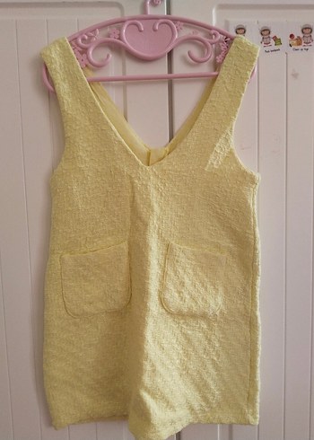 Kız Çocuk Sarı V Yaka Örme Kolsuz Yelek - Görsel 2