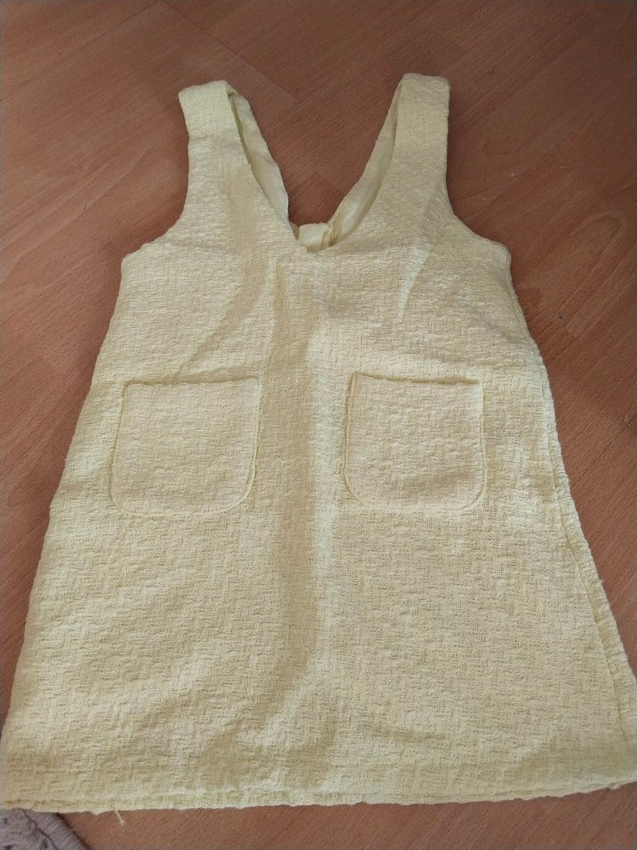 Kız Çocuk Sarı V Yaka Örme Kolsuz Yelek - Görsel 3