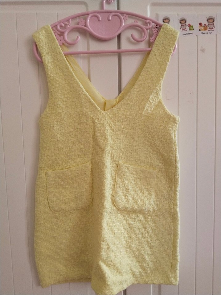 Kız Çocuk Sarı V Yaka Örme Kolsuz Yelek - Görsel 2