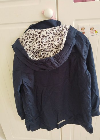 Kız Çocuk Kapüşonlu Fermuarlı Kot Ceket - Görsel 3