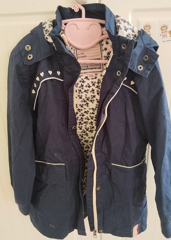 Kız Çocuk Kapüşonlu Fermuarlı Kot Ceket - Görsel 2