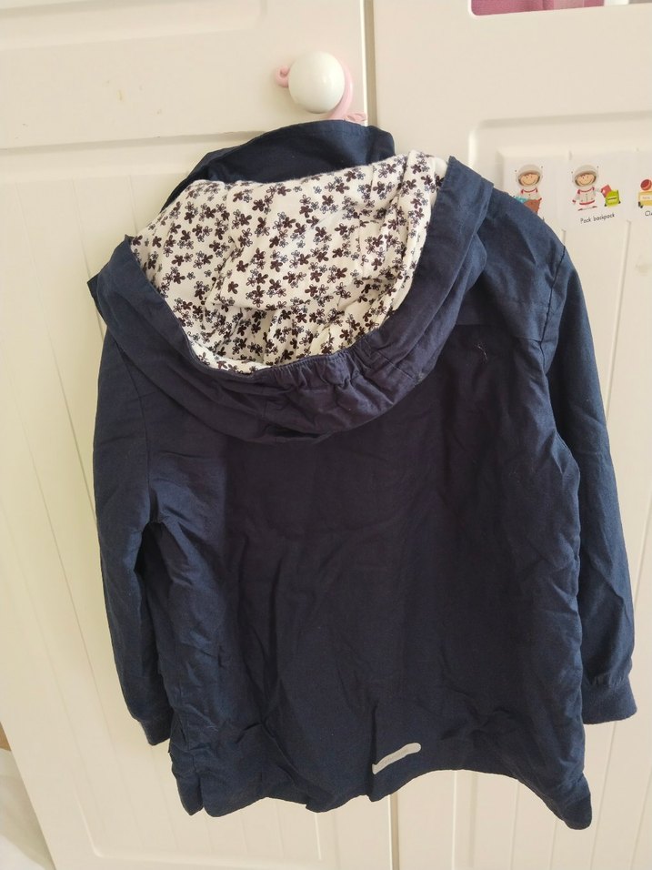 Kız Çocuk Kapüşonlu Fermuarlı Kot Ceket - Görsel 3