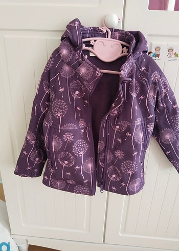Kız Çocuk Mor Kapüşonlu Fermuarlı Ceket - Görsel 3