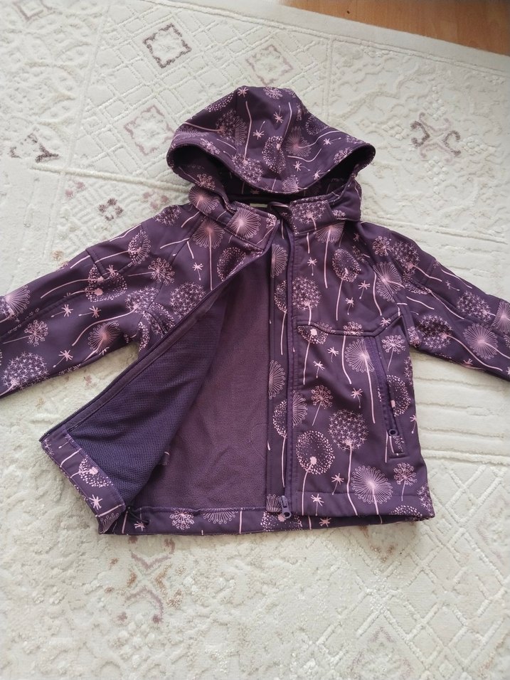 Kız Çocuk Mor Kapüşonlu Fermuarlı Ceket - Görsel 2