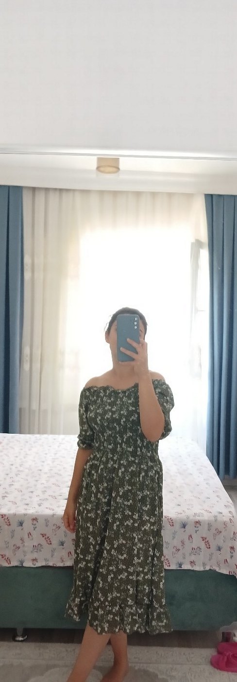 Volanlı, Straplez, Bohem Uzun Elbise - Görsel 2