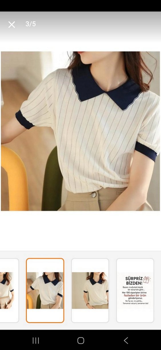 Bej Kısa Kollu Polo Yaka Midi Elbise - Görsel 4