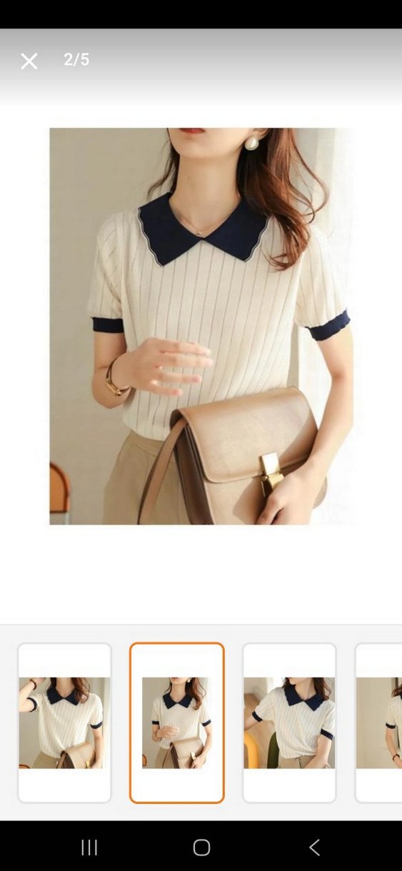 Bej Kısa Kollu Polo Yaka Midi Elbise - Görsel 2