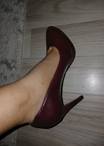 Nine West Bordo Dolgu Topuklu Kadın Stiletto - Görsel 4