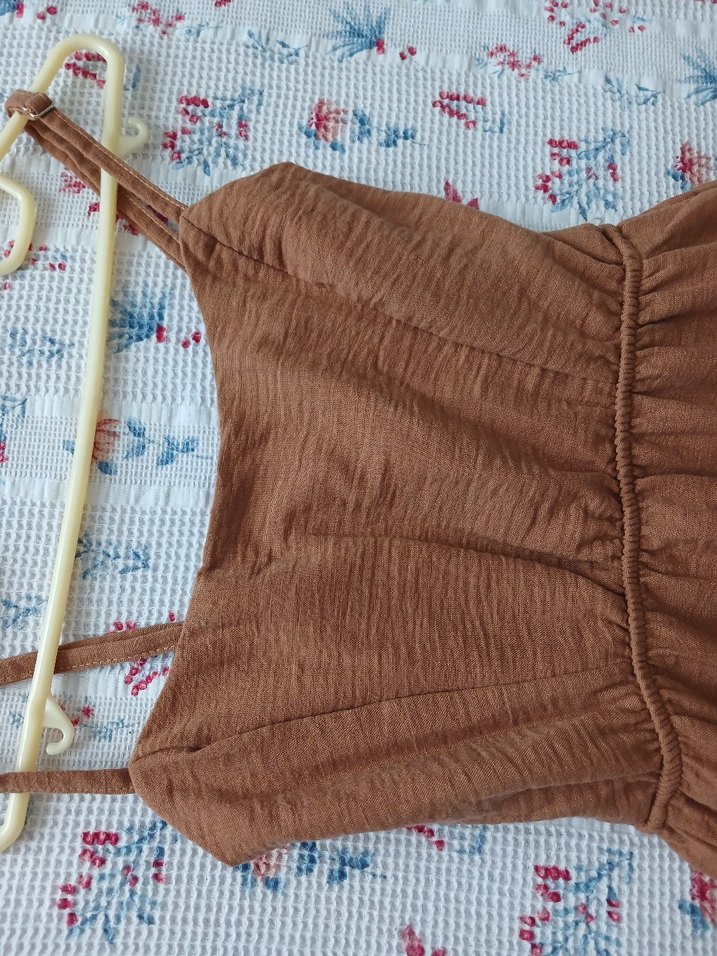 Kadın Kahverengi Straplez Uzun Elbise - Görsel 3