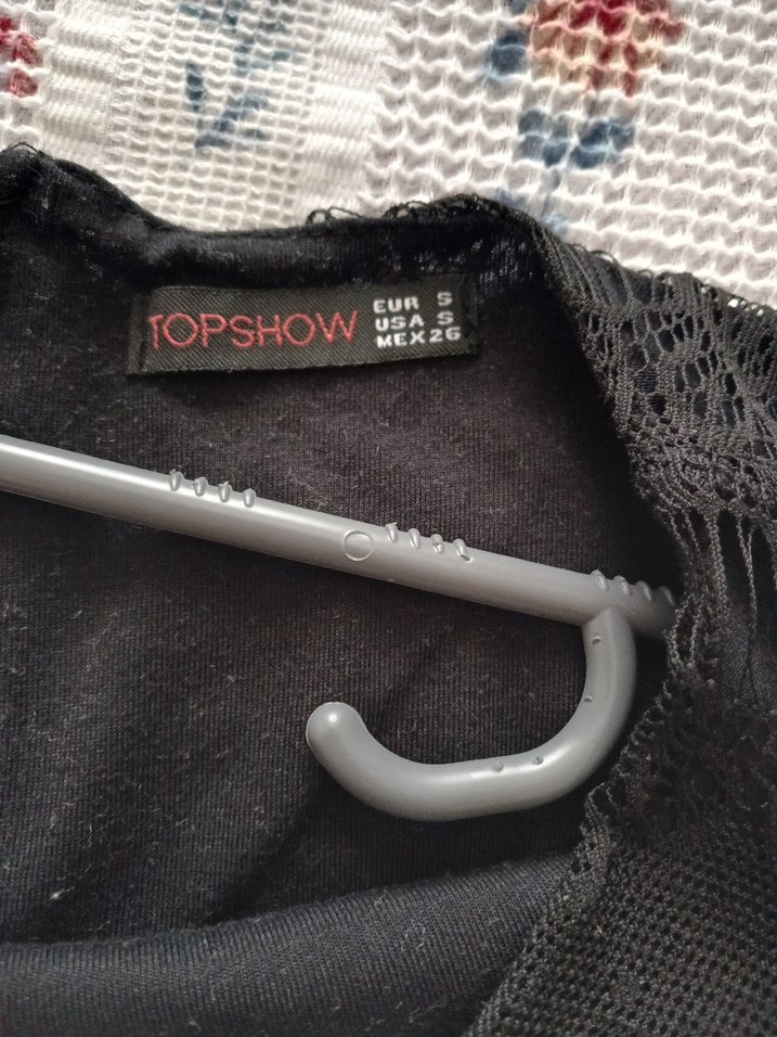 Uzun Kollu Siyah Dantel Bluz - Görsel 4