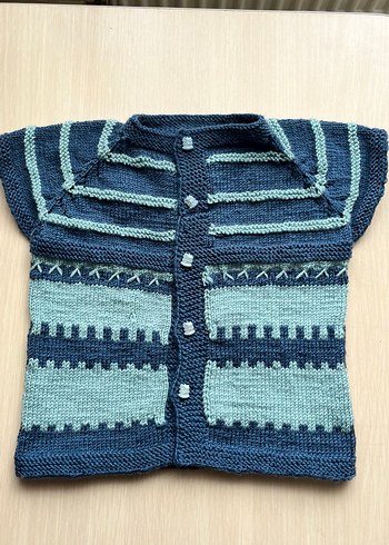 Bohem Midi Desenli Örgü Bebek Hırka - Görsel 2