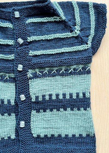 Bohem Midi Desenli Örgü Bebek Hırka - Görsel 3