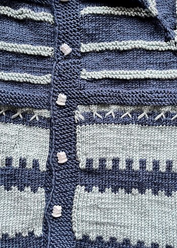 Bohem Midi Desenli Örgü Bebek Hırka - Görsel 7