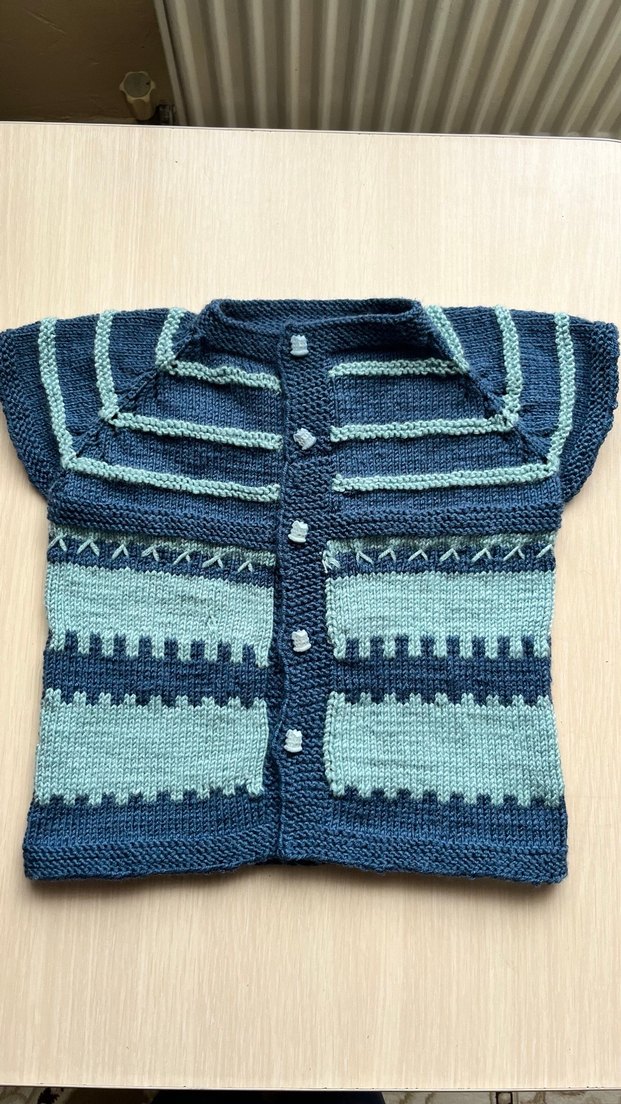 Bohem Midi Desenli Örgü Bebek Hırka - Görsel 2