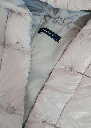 Gri Midi Düğmeli Kadın Puff Yelek - Görsel 4