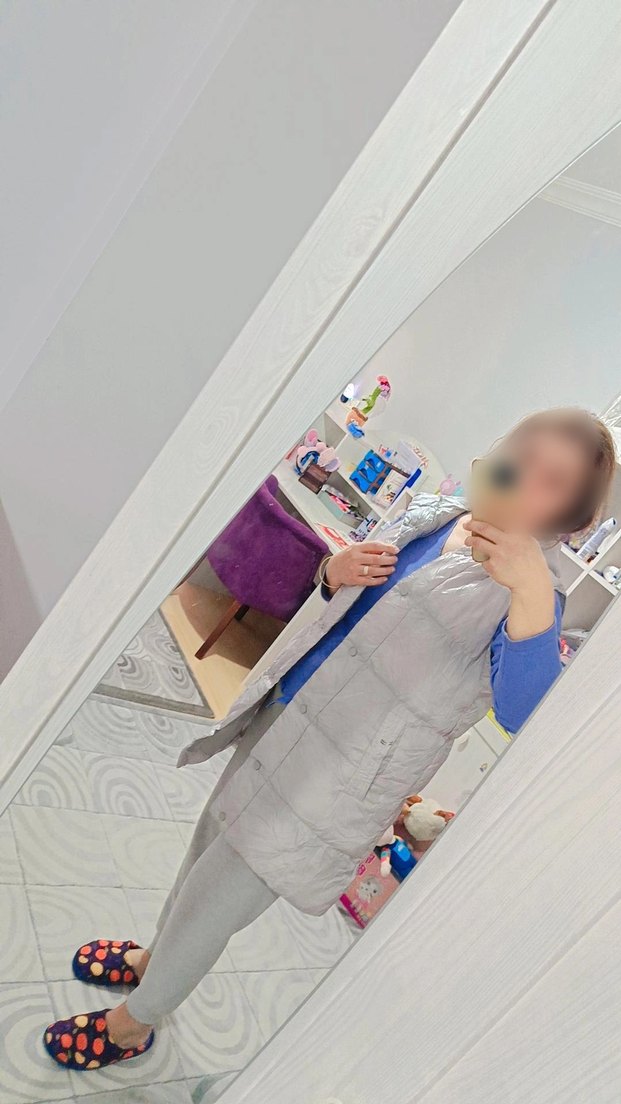 Gri Midi Düğmeli Kadın Puff Yelek - Görsel 2