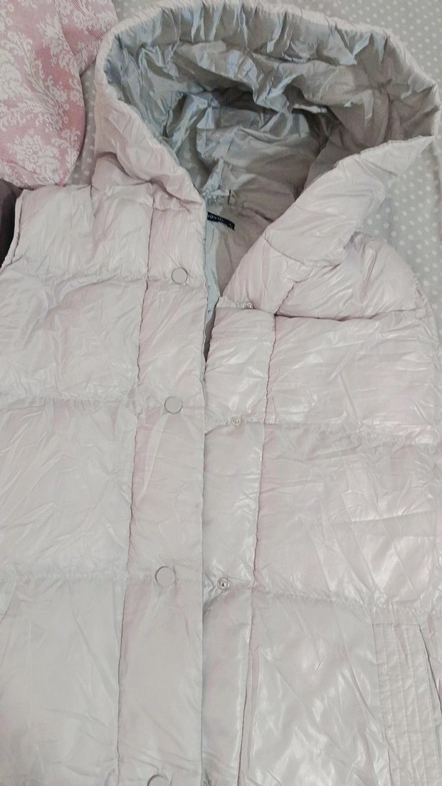 Gri Midi Düğmeli Kadın Puff Yelek - Görsel 3