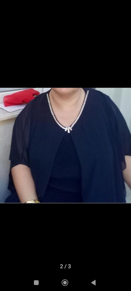 Lacivert V Yaka Midi Kadın Elbise - Görsel 2