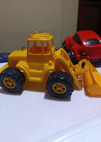 Renkli Oyuncak Kırmızı Araba ve Sarı Kepçe - Görsel 5