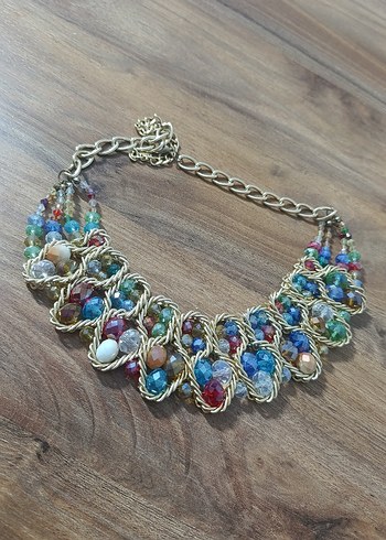 Renkli Boncuklu Bohem Mini Kolye - Görsel 3