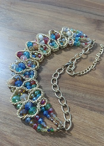 Renkli Boncuklu Bohem Mini Kolye - Görsel 2