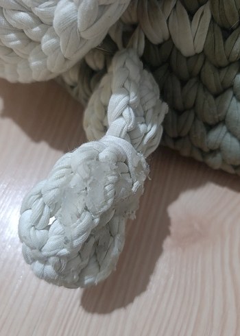 Gri Örgü Sepet / kedi yatağı - Görsel 3