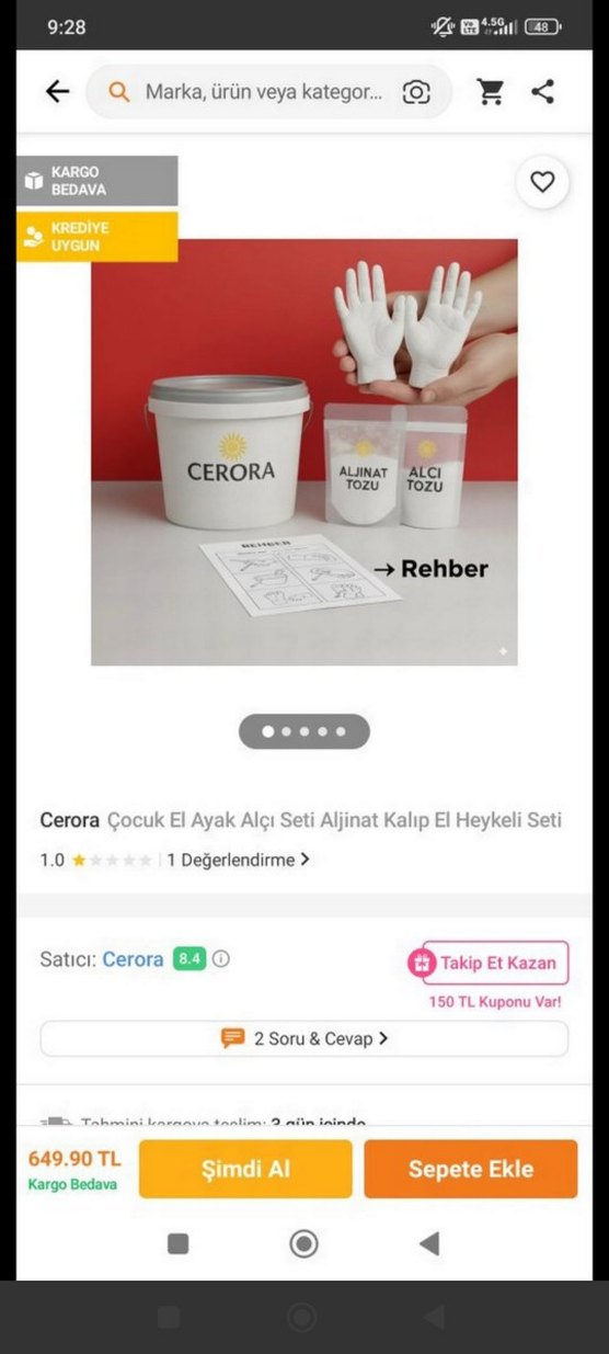 Bebek El ve Ayak İzi Kalıbı Seti - Görsel 4