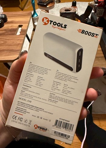 K Tools 10000mAh 3 Port Hızlı Şarj Powerbank - Görsel 2