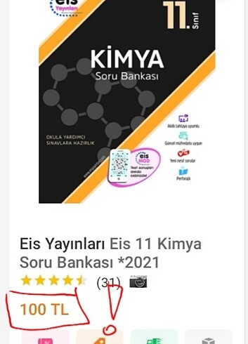 Eis Yayınları 11. Sınıf Kimya Soru Bankası 