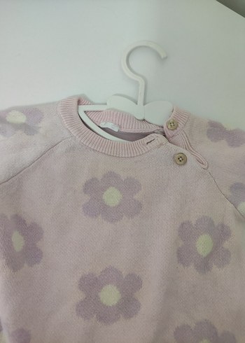 Pembe Çiçekli Örgü Bebek Takımı - Görsel 3