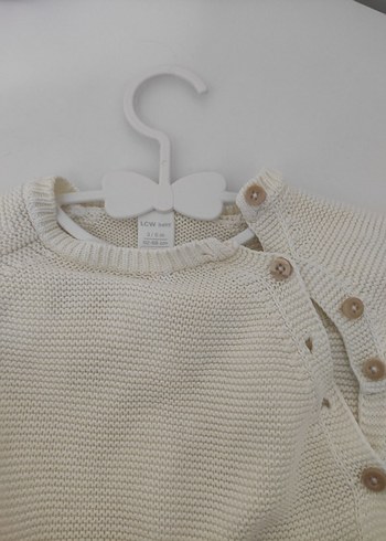 Bebek Kız Beyaz Örgü Takım Uzun Kollu - Görsel 3