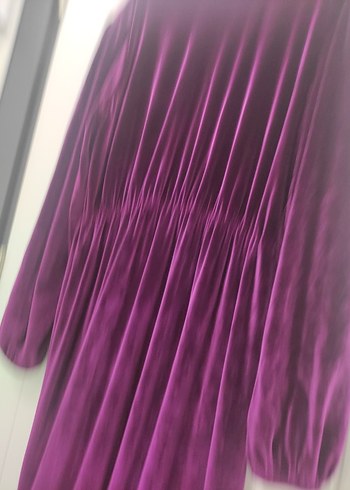 kadife uzun elbise - Görsel 4