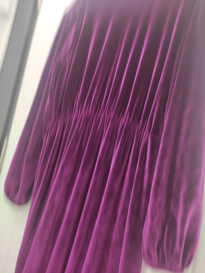 kadife uzun elbise - Görsel 4