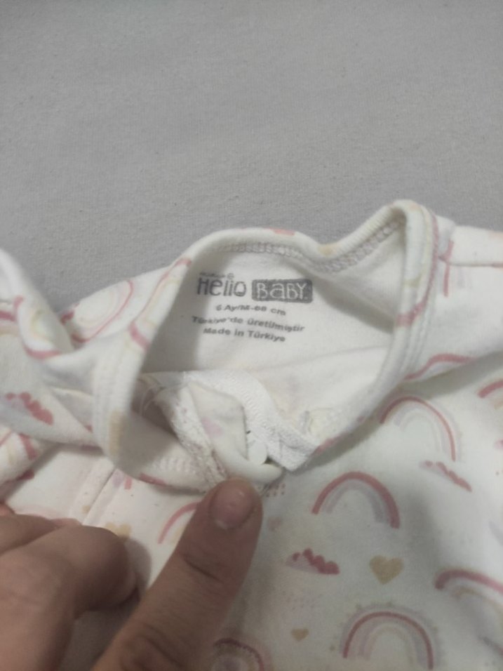 Bebek Kız Tulum, Fermuarlı, Pastel Beyaz - Görsel 3