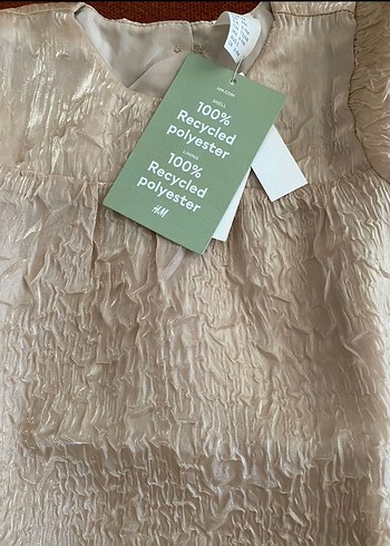 Bej Kız Çocuk Keten Elbise - Görsel 3