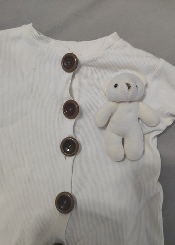 Düğmeli Uzun Kollu Bebek Tulum - Görsel 2