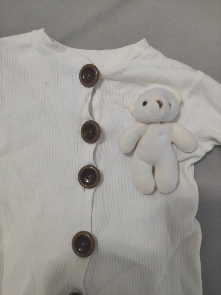 Düğmeli Uzun Kollu Bebek Tulum - Görsel 2