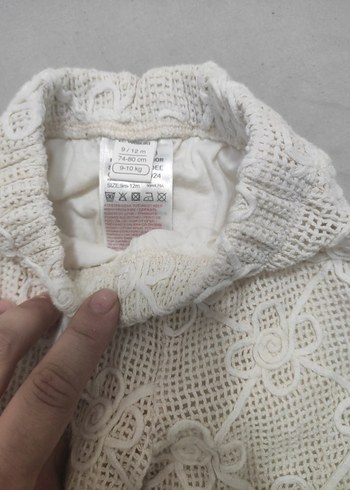 Kız Çocuk Beyaz Dantel İşlemeli Bohem Pantolon - Görsel 3