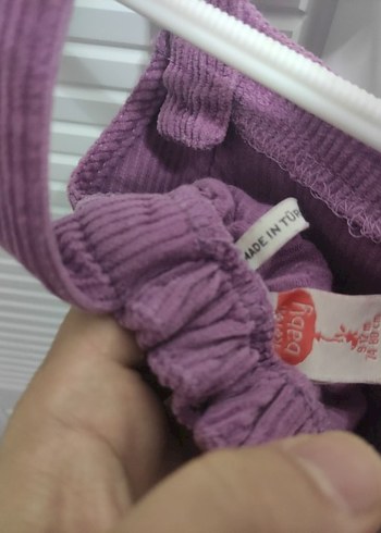 Kız Çocuk Mor Askılı Düğmeli Elbise - Görsel 3