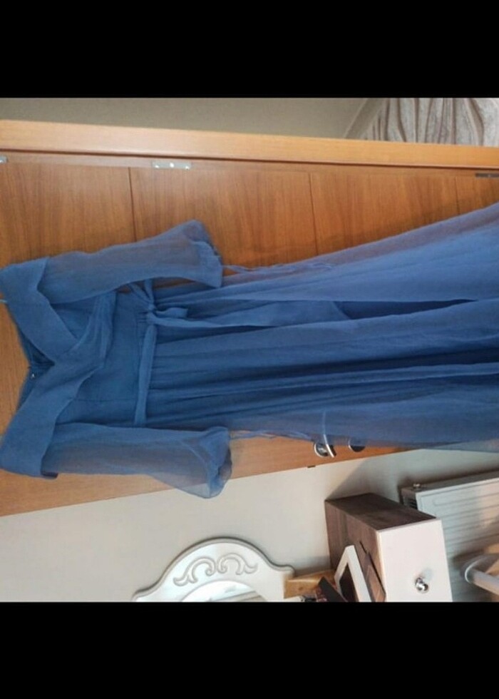 Mavi tül abiye - Görsel 2