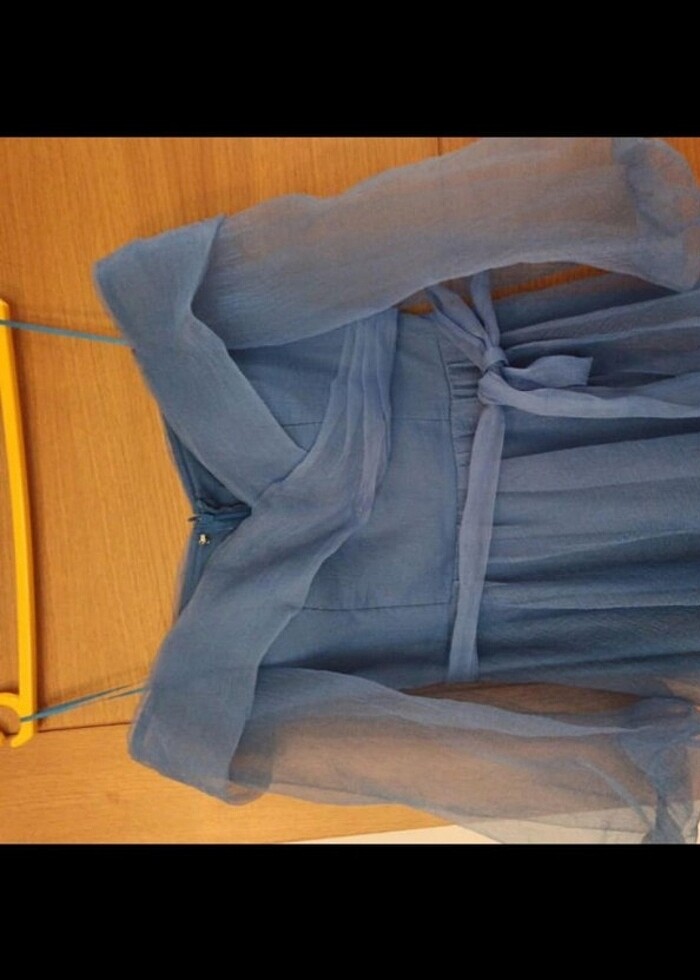 Mavi tül abiye - Görsel 3