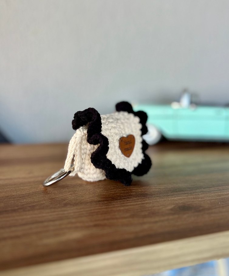 Fırfırlı Örgü çanta charmı - Görsel 4