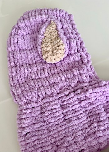 Mor Örgü Çocuk Atkılı Bere - Görsel 5