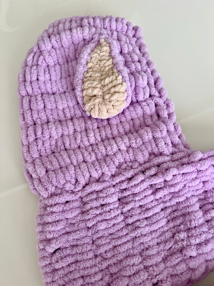 Mor Örgü Çocuk Atkılı Bere - Görsel 5