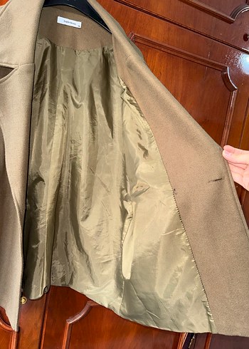 Haki yeşil kısa kaşe kaban - Görsel 8