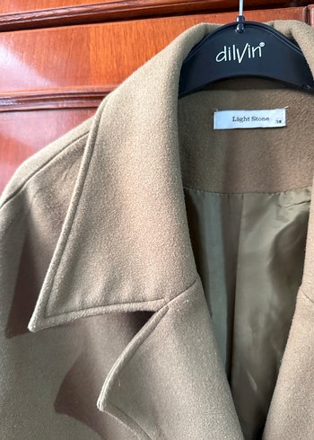 Haki yeşil kısa kaşe kaban - Görsel 6